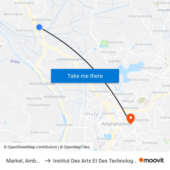 Market, Ambohidroa to Institut Des Arts Et Des Technologies Avancées map