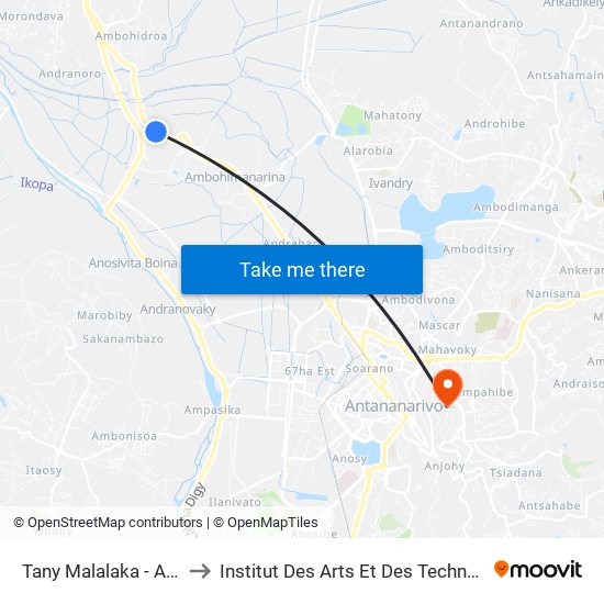 Tany Malalaka - Ambodimita to Institut Des Arts Et Des Technologies Avancées map
