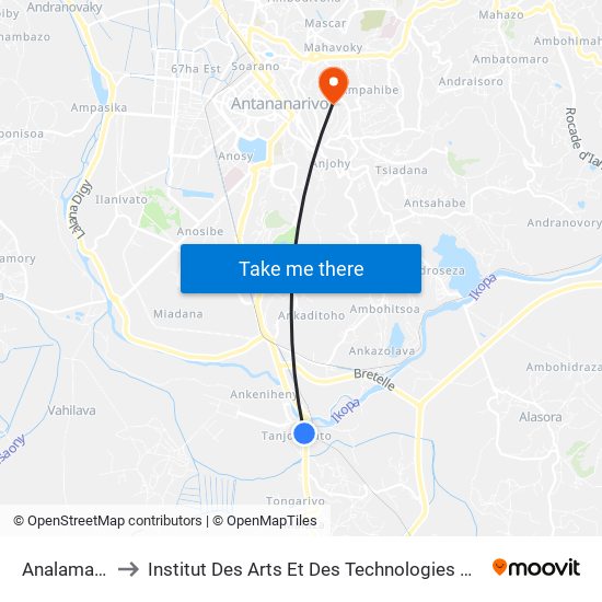 Analamanga to Institut Des Arts Et Des Technologies Avancées map