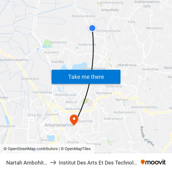 Nartah Ambohitrarahaba to Institut Des Arts Et Des Technologies Avancées map