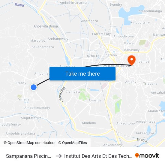 Sampanana Piscine Avarabohitra to Institut Des Arts Et Des Technologies Avancées map