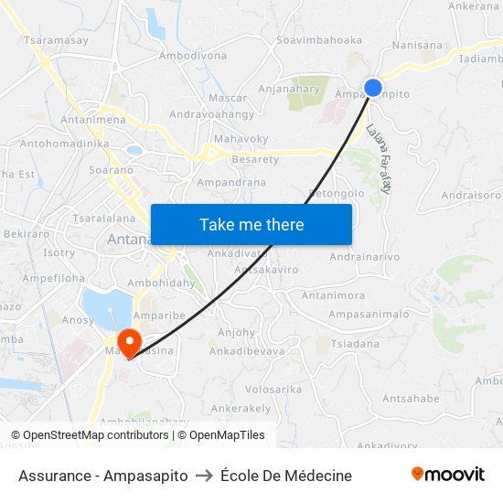 Assurance - Ampasapito to École De Médecine map