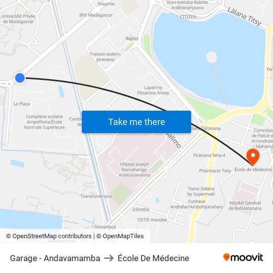 Garage - Andavamamba to École De Médecine map