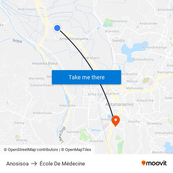 Anosisoa to École De Médecine map