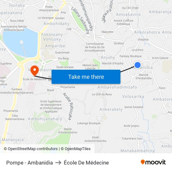 Pompe - Ambanidia to École De Médecine map