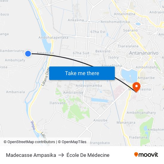 Madecasse Ampasika to École De Médecine map