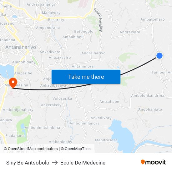 Siny Be Antsobolo to École De Médecine map