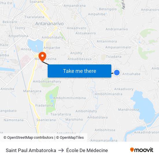 Saint Paul Ambatoroka to École De Médecine map