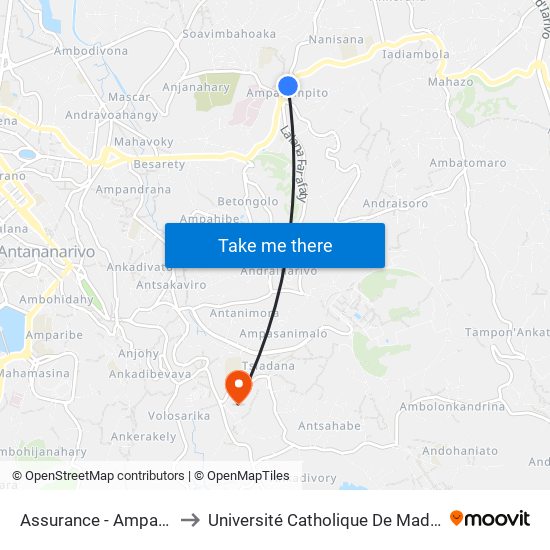 Assurance - Ampasapito to Université Catholique De Madagascar map