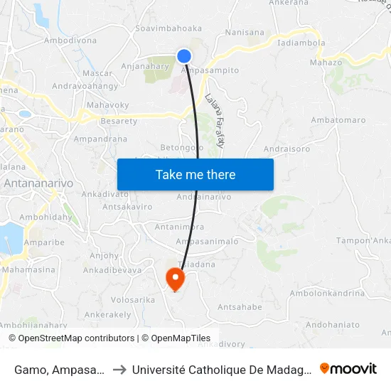 Gamo, Ampasapito to Université Catholique De Madagascar map