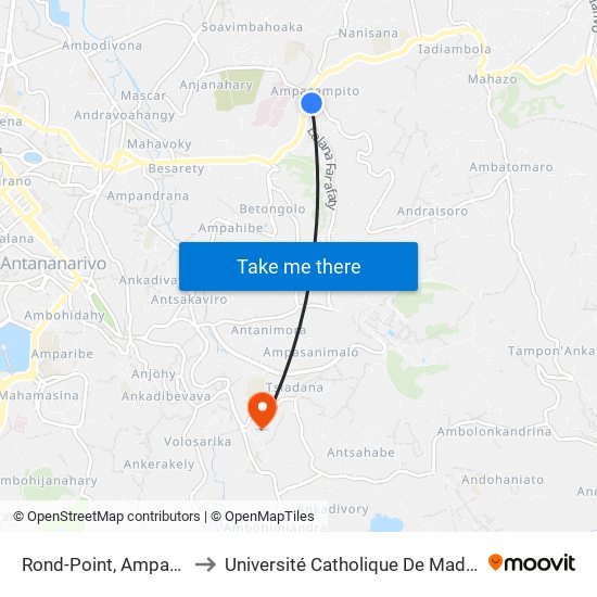 Rond-Point, Ampasapito to Université Catholique De Madagascar map