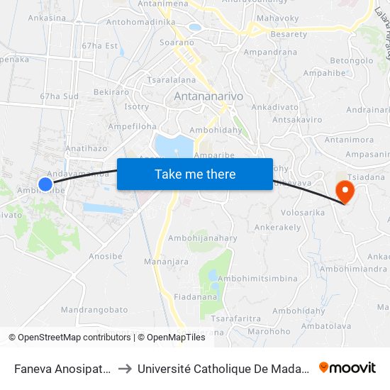 Faneva Anosipatrana to Université Catholique De Madagascar map