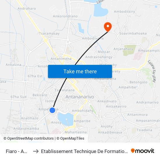 Fiaro - Ampefiloha to Etablissement Technique De Formation Professionnel Supérieur map