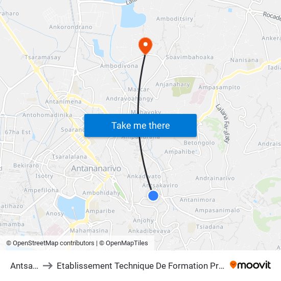 Antsahabe to Etablissement Technique De Formation Professionnel Supérieur map