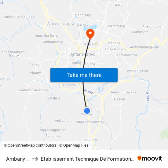 Ambany Atsimo to Etablissement Technique De Formation Professionnel Supérieur map