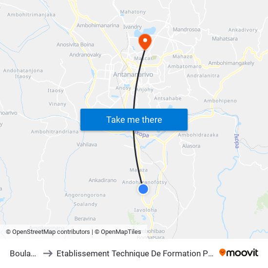 Boulangerie to Etablissement Technique De Formation Professionnel Supérieur map