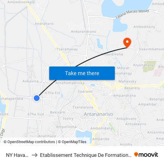 NY Havana 67ha to Etablissement Technique De Formation Professionnel Supérieur map