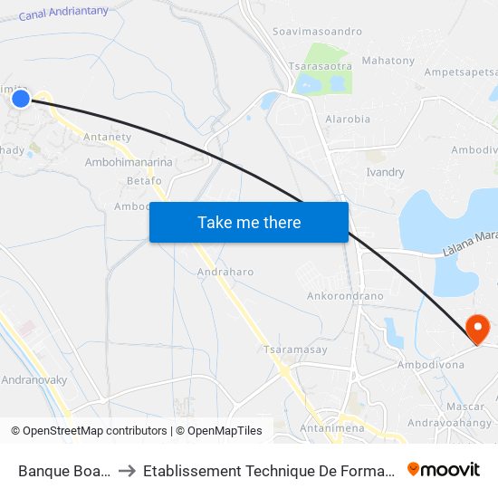 Banque Boa - Anosisoa to Etablissement Technique De Formation Professionnel Supérieur map