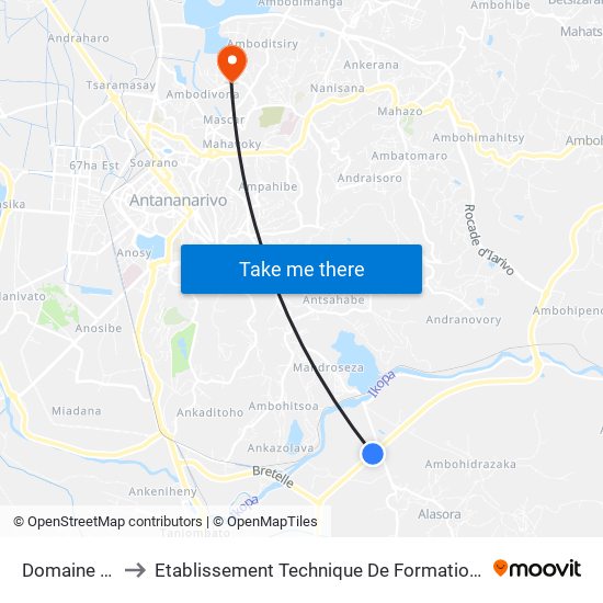 Domaine - Alasora to Etablissement Technique De Formation Professionnel Supérieur map