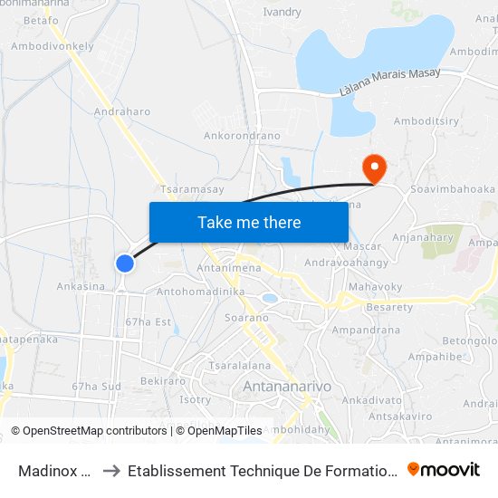 Madinox Ankasina to Etablissement Technique De Formation Professionnel Supérieur map
