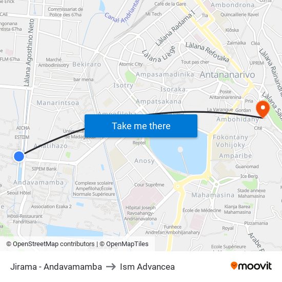 Jirama - Andavamamba to Ism Advancea map