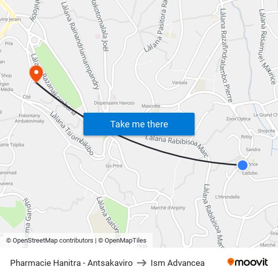 Pharmacie Hanitra - Antsakaviro to Ism Advancea map