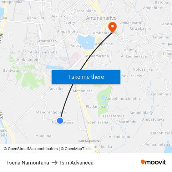 Tsena Namontana to Ism Advancea map