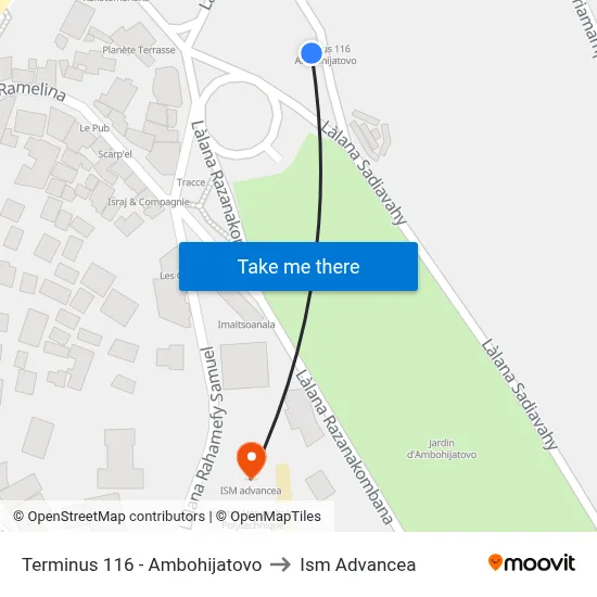 Terminus 116 - Ambohijatovo to Ism Advancea map