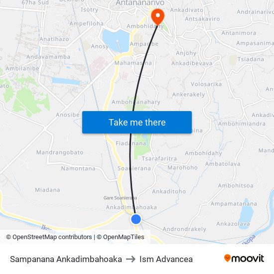 Sampanana Ankadimbahoaka to Ism Advancea map
