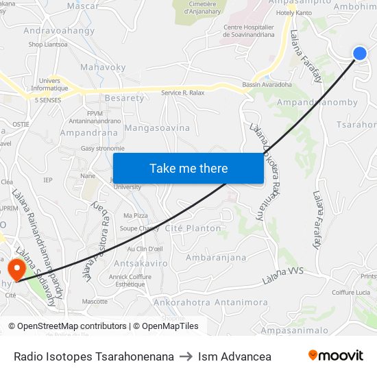 Radio Isotopes Tsarahonenana to Ism Advancea map