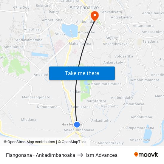 Fiangonana - Ankadimbahoaka to Ism Advancea map