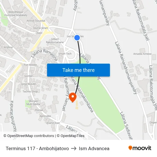 Terminus 117 - Ambohijatovo to Ism Advancea map