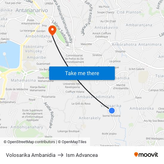 Volosarika Ambanidia to Ism Advancea map