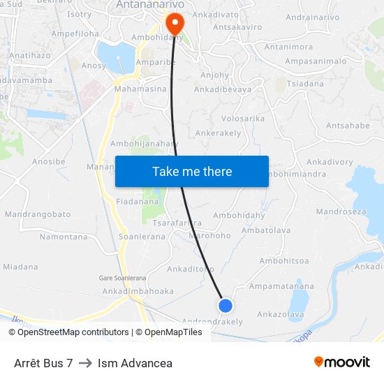 Arrêt Bus 7 to Ism Advancea map