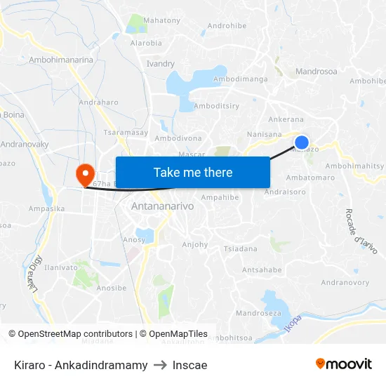 Kiraro - Ankadindramamy to Inscae map