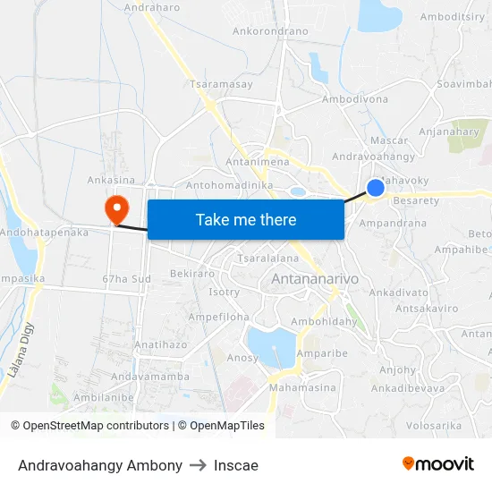Andravoahangy Ambony to Inscae map
