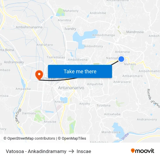 Vatosoa - Ankadindramamy to Inscae map