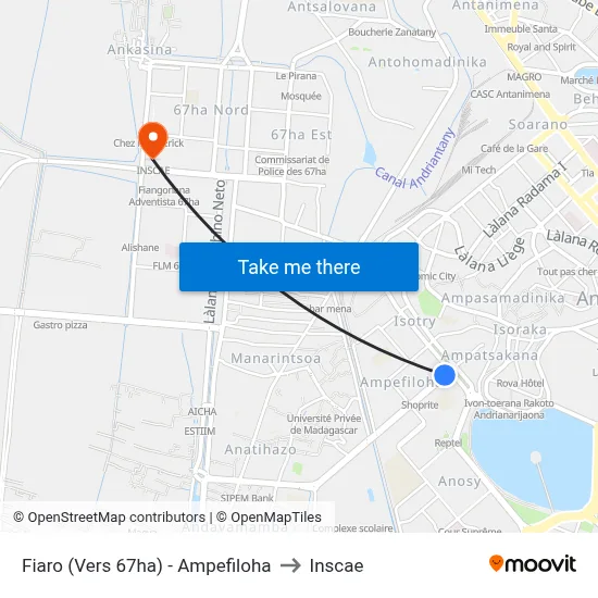 Fiaro (Vers 67ha) - Ampefiloha to Inscae map