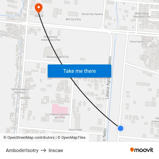 Ambodin'Isotry to Inscae map
