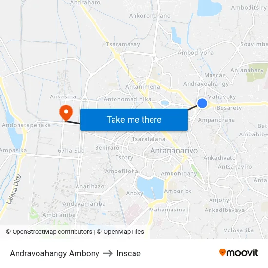 Andravoahangy Ambony to Inscae map