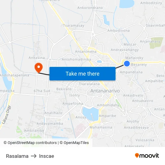 Rasalama to Inscae map
