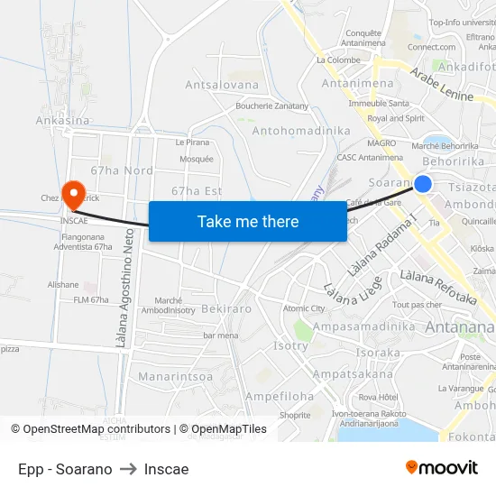 Epp - Soarano to Inscae map