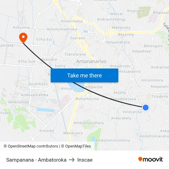 Sampanana - Ambatoroka to Inscae map