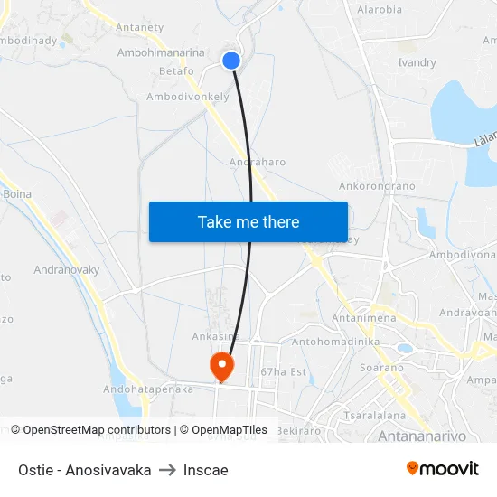 Ostie - Anosivavaka to Inscae map