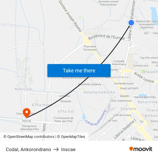 Codal, Ankorondrano to Inscae map