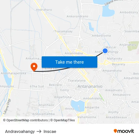 Andravoahangy to Inscae map