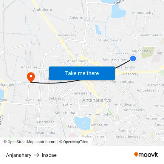 Anjanahary to Inscae map