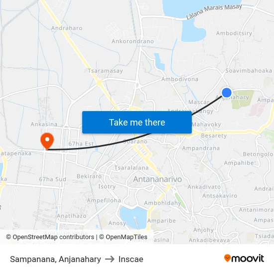 Sampanana, Anjanahary to Inscae map