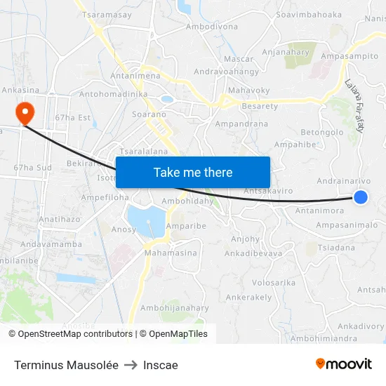Terminus Mausolée to Inscae map