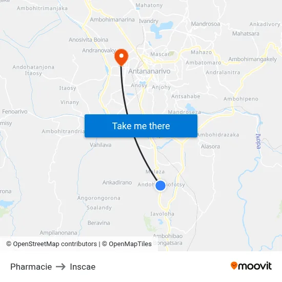 Pharmacie to Inscae map